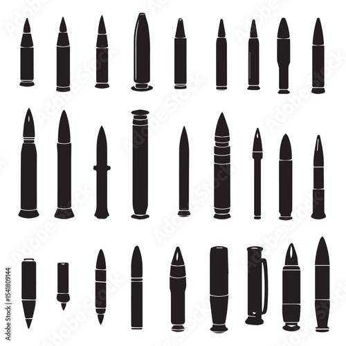 set of bullets isolated