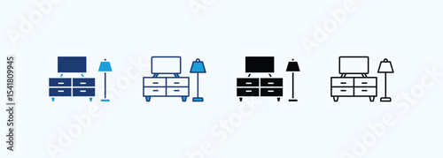 Home Furniture icon set multiple style collection