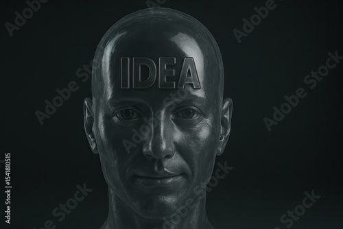 Wallpaper Mural Human figure symbolizing innovation and creativity featuring the word Idea Torontodigital.ca