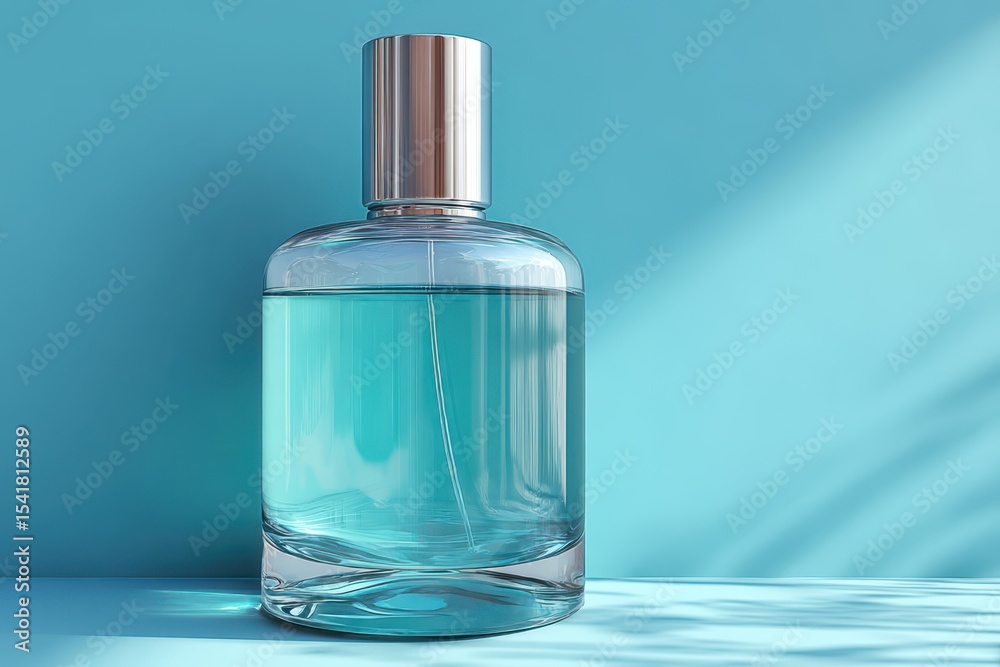 Naklejka premium Clear glass perfume bottle