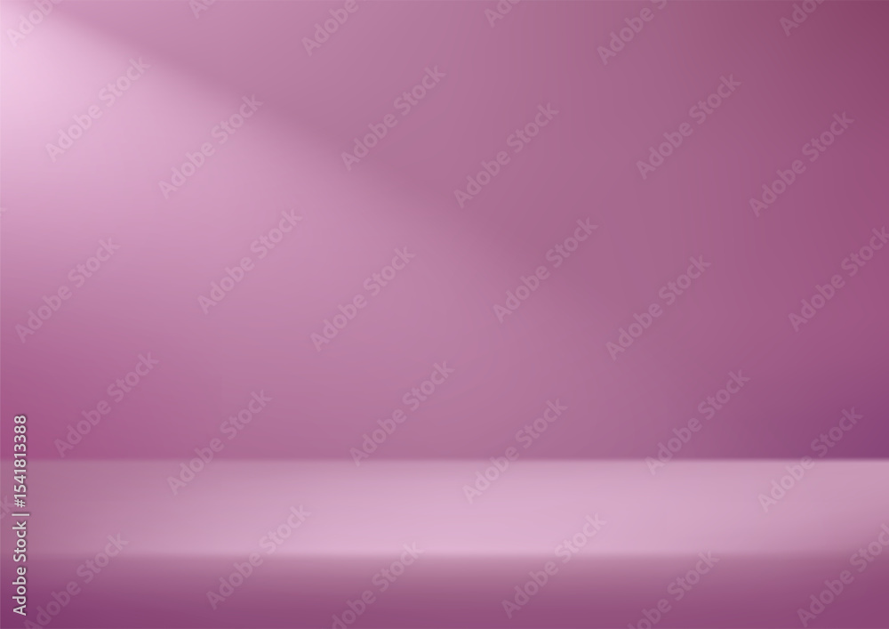 Fototapeta premium Empty purple studio background. Empty room with light effect. Space for selling products on the website. Vector illustration.
