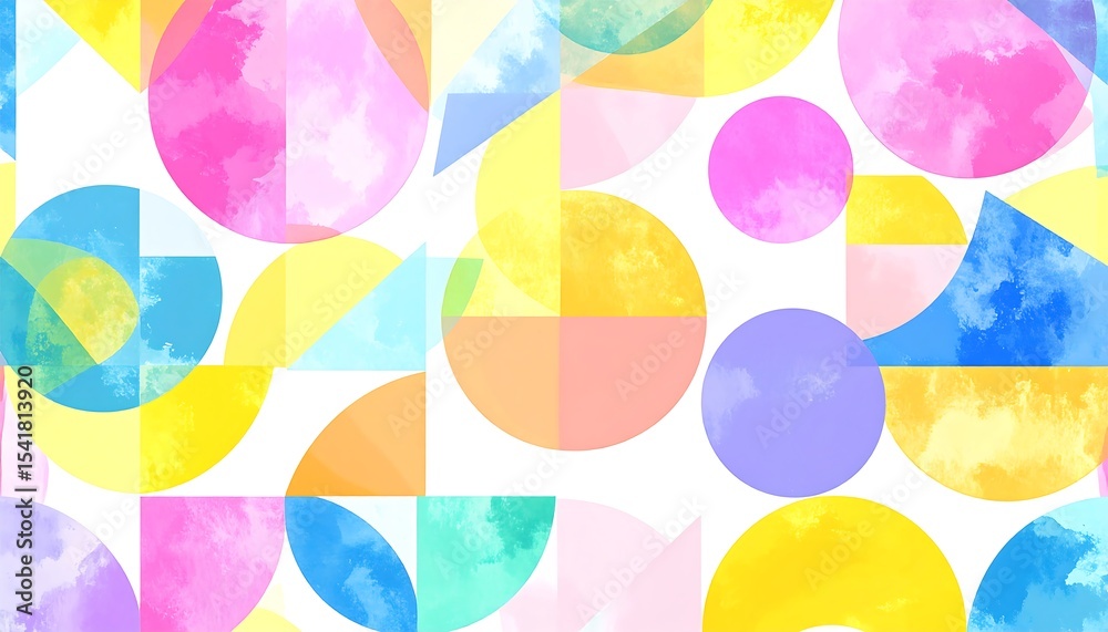Obraz premium Pastel Geometric Watercolor Pattern.