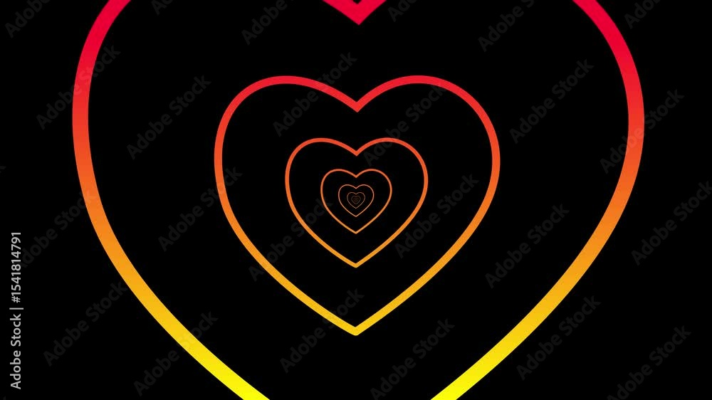 Heart background .Love heart VJ, loop neon tunnel ,futuristic heart overlay ,