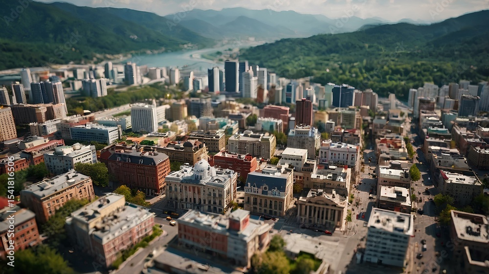 Fototapeta premium aerial view of the city