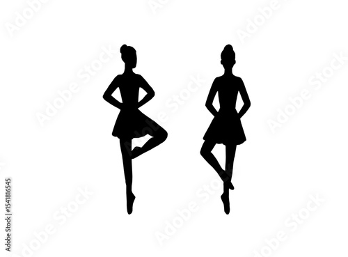 ballet dancers silhouettes. ballerina silhouette set featuring various classical ballet poses. Black silhouette of ballet dancers in graceful poses. Set of ballerina silhouettes.