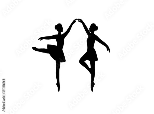 ballet dancers silhouettes. ballerina silhouette set featuring various classical ballet poses. Black silhouette of ballet dancers in graceful poses. Set of ballerina silhouettes.