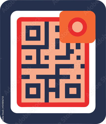 Phone with QR code icon vector	