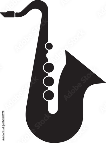 saxophone silhouette, saxophone outline, jazz instrument icon, music instrument vector, sax shape, musical silhouette, saxophone clipart, brass instrument icon, curved horn vector, wind instrument sil
