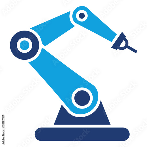 Robotic Arm Flat Blue Icon
