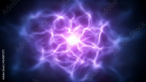 glowing purple plasma energy orb with electric lightning effects.