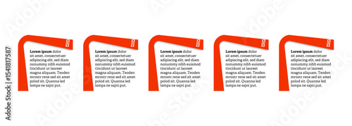 Very simply infographic design with 5 options or steps. Infographics for business concept.