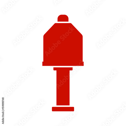 Fire hydrant red silhouette stencil template vector clipart isolated on white background