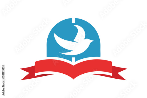 Creative Book Shaped Bird Logo Design for Education Niche