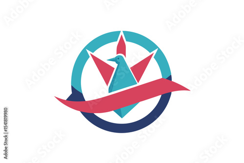 Origami Bird and Pen Creative Logo Design for Education Niche