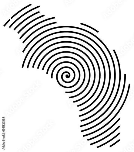 Symbol Map of the Province La Rioja (Argentina) showing the territory with a black spiral line