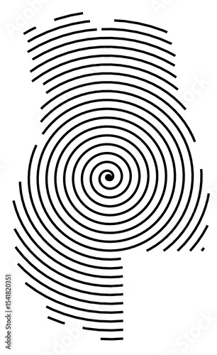 Symbol Map of the Province Mendoza (Argentina) showing the territory with a black spiral line