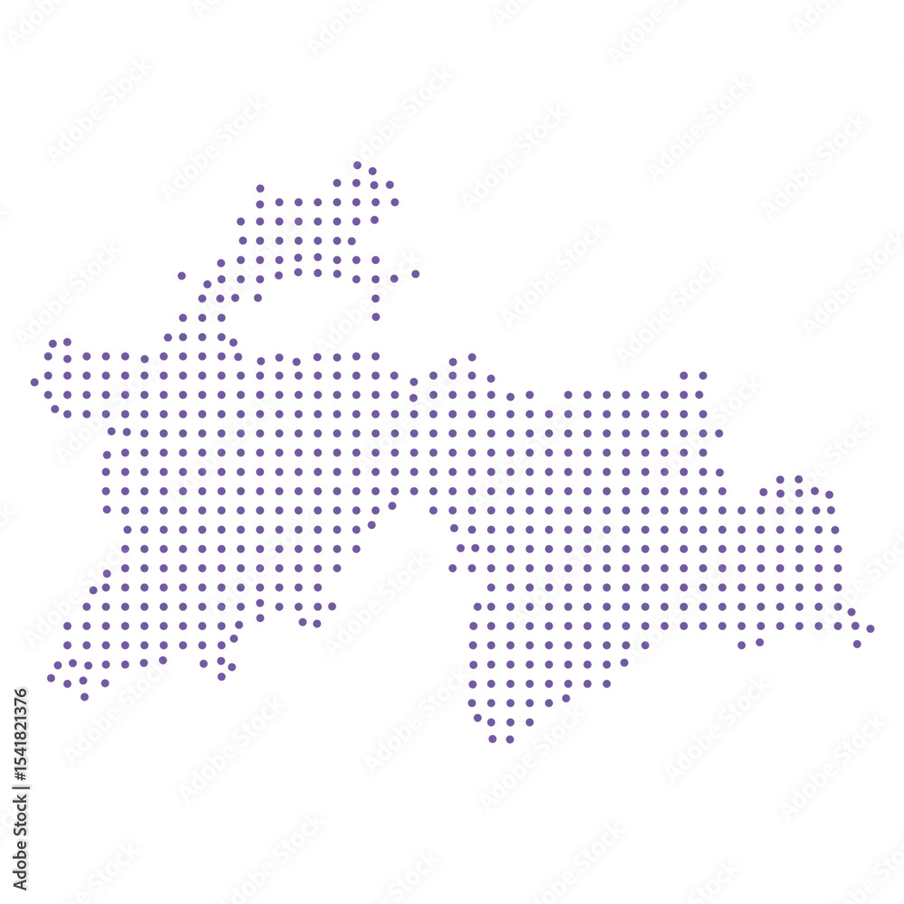 Obraz premium Tajikistan map dotted pattern design purple circle