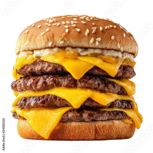 Cheeseburger Stack Photo Stock Object PNG Transparent