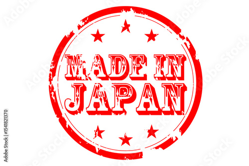 MADE IN JAPAN - MADE IN JAPAN text written on Red Rubber Stamp 
