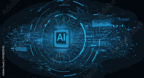 Artificial intelligence technology circuit board graphic design