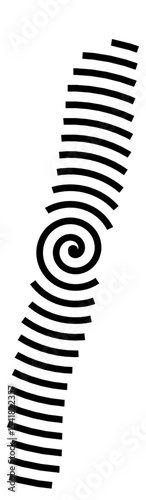 Symbol Map of the  Macquarie Island (Australia) showing the territory with a black spiral line
