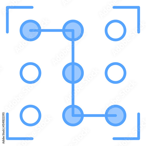 Pattern Recognition Blue Icon