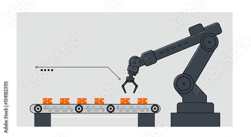 Robotic arm picking items from conveyor belt