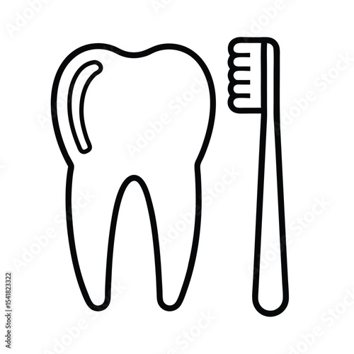 Tooth and Toothbrush Vector