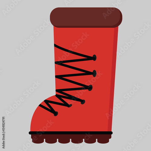 Warm Winter Boots Red Insulated Snow Boots Illustration
