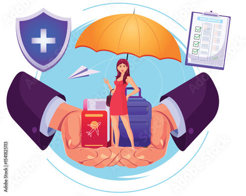 Life Insurance Travel Insurance concept illustration
