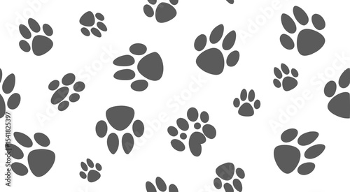 Cute doodle paws seamless pattern background vector design