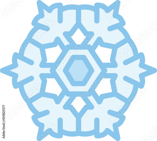 Elegant snowflake design winter christmas nature illustration