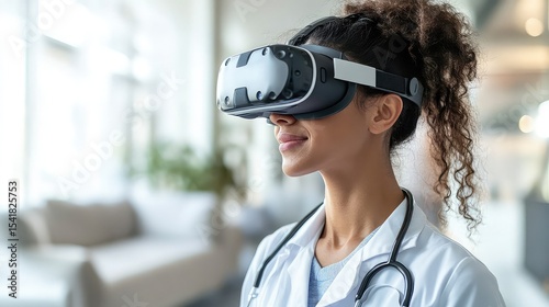 Medical professional using virtual reality for training purposes 