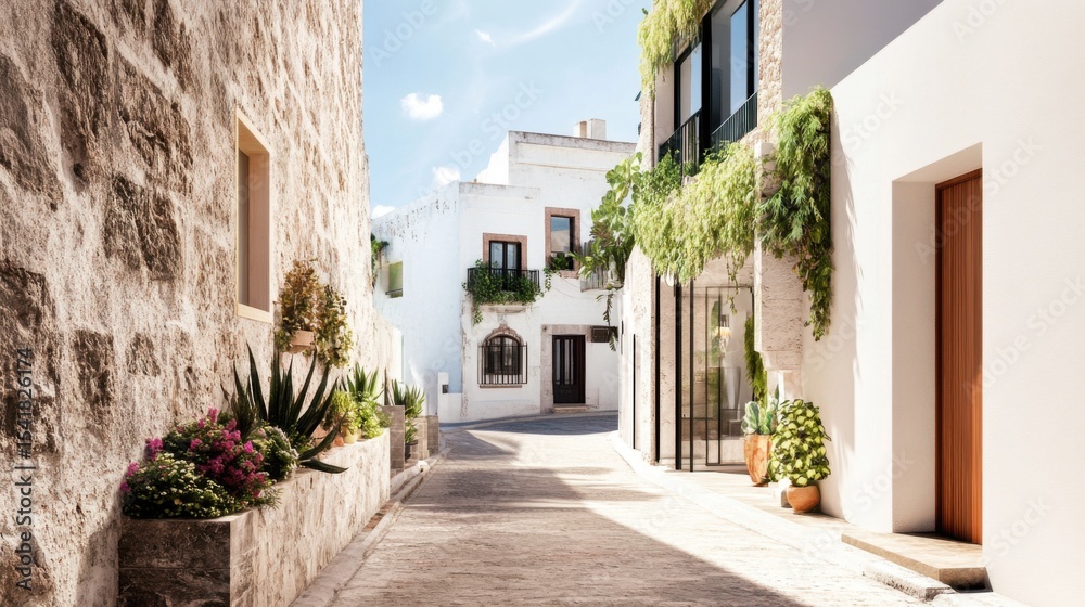 Naklejka premium street full of modern houses