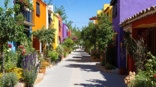street full of modern houses