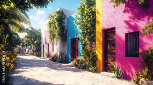 street full of modern houses