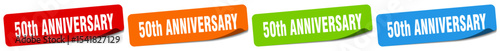 50th anniversary sticker. 50th anniversary sticker set on white background