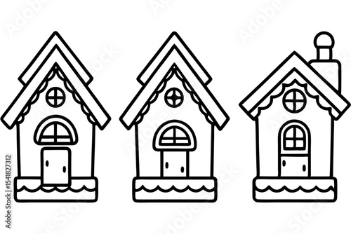 Gingerbread House Line Art Set