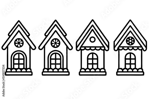 Gingerbread House Line Art Set