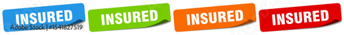 insured sticker. insured sticker set on white background