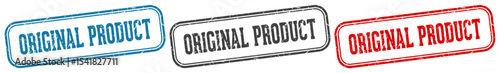 original product stamp. original product rectangular stamp set isolated on white background