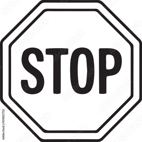 stop sign shape, octagon silhouette, traffic stop, road symbol, red sign outline, warning sign, stop signal, street signage, regulatory sign, bold sign, black stop sign, 