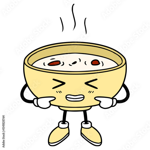 bowl character illustration hand drawn isolated vector