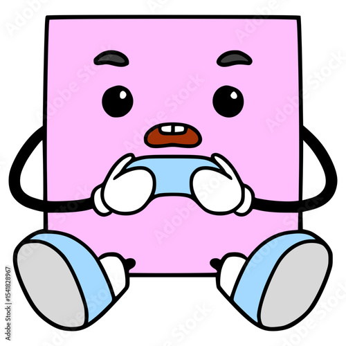 square character playing game illustration hand drawn isolated vector