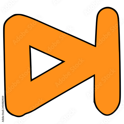 skip forward button illustration hand drawn isolated vector