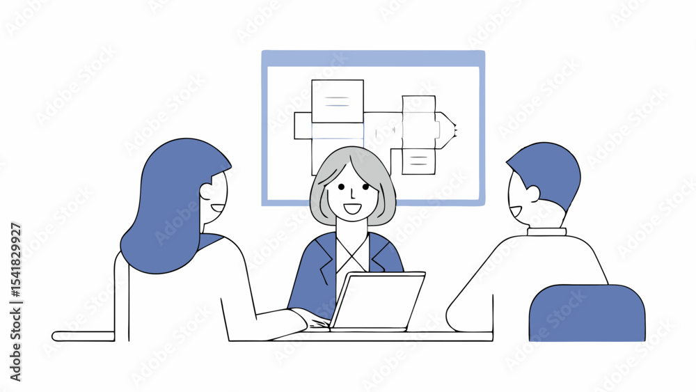 Young professional businessperson is smiling while presenting in meeting room Young professional businessperson is smiling while presenting in meeting room