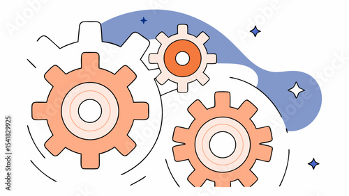 Gears and cogs in motion create dynamic and engaging visual representation of mechanics
