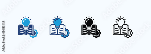Study icon set multiple style collection