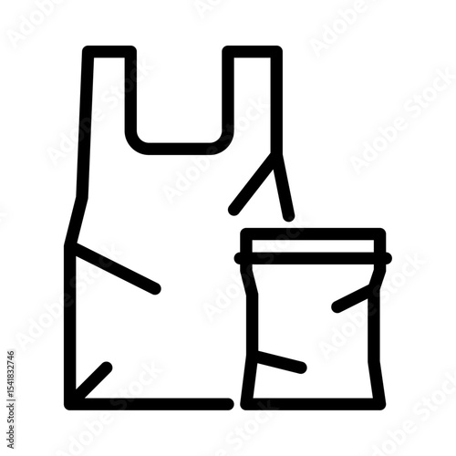 plastic waste outline icon. trash black line illustration.