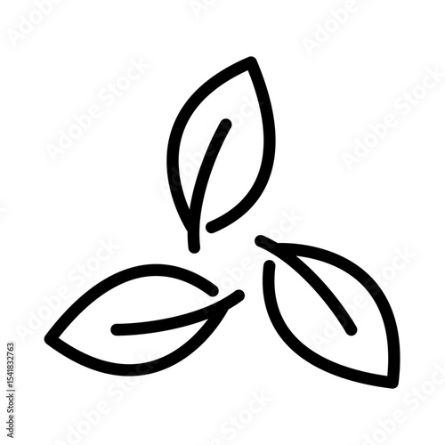 leaves outline icon. leaf organic black line illustration.
